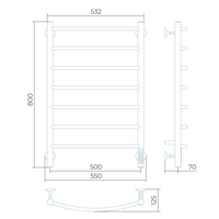 Классик КС  (черный) электрический полотенцесушитель
